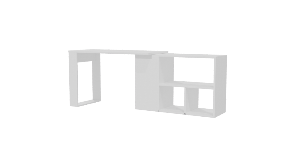 Contemporary Wooden Office Desk 3D - Professional 3D Model Render 6