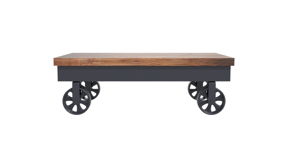 Industrial Wooden Coffee Table 3D - Professional 3D Model Render 11
