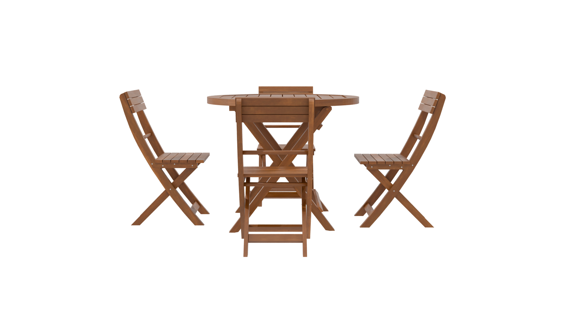 Stylish Wooden Dining Set 3D - Professional 3D Model Render 8