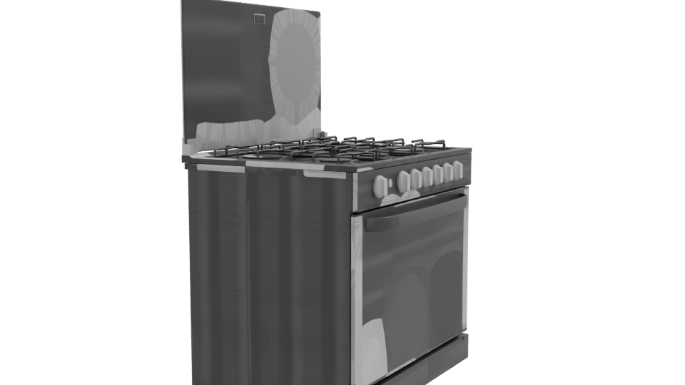 High-End Gas Range 3D Model - Professional 3D Model Render 9