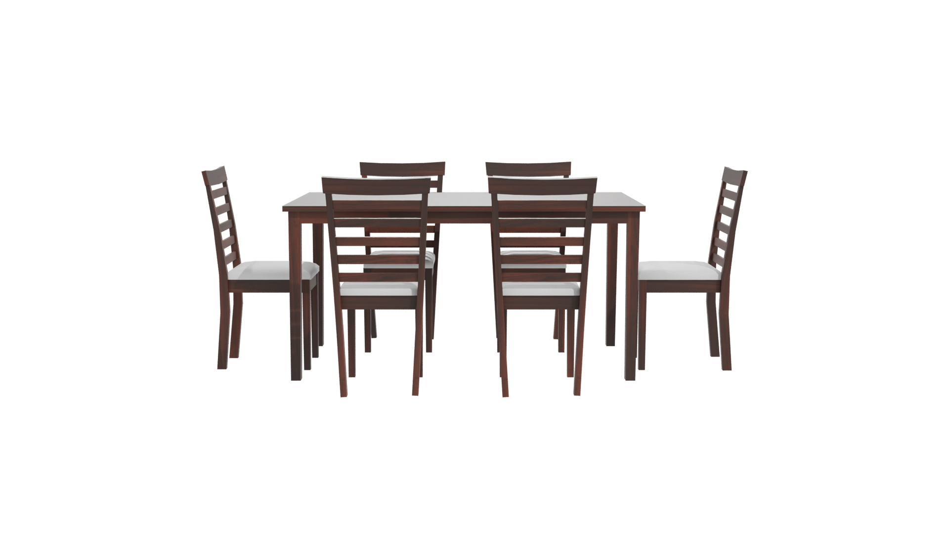 Stylish Wooden Dining Table Set with Chairs 3D Model - Professional 3D Model Render 11