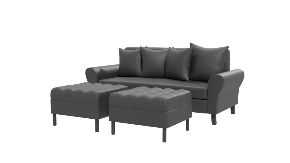 Contemporary Leather Sofa Set 3D - Professional 3D Model Render 12