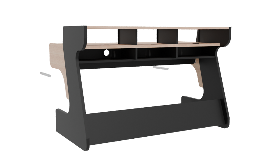 Contemporary Corner Desk Model - Professional 3D Model Render 4