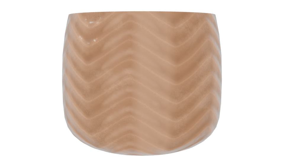 Glossy Chevron Patterned Ceramic Planter 3D Model - Professional 3D Model Render 8