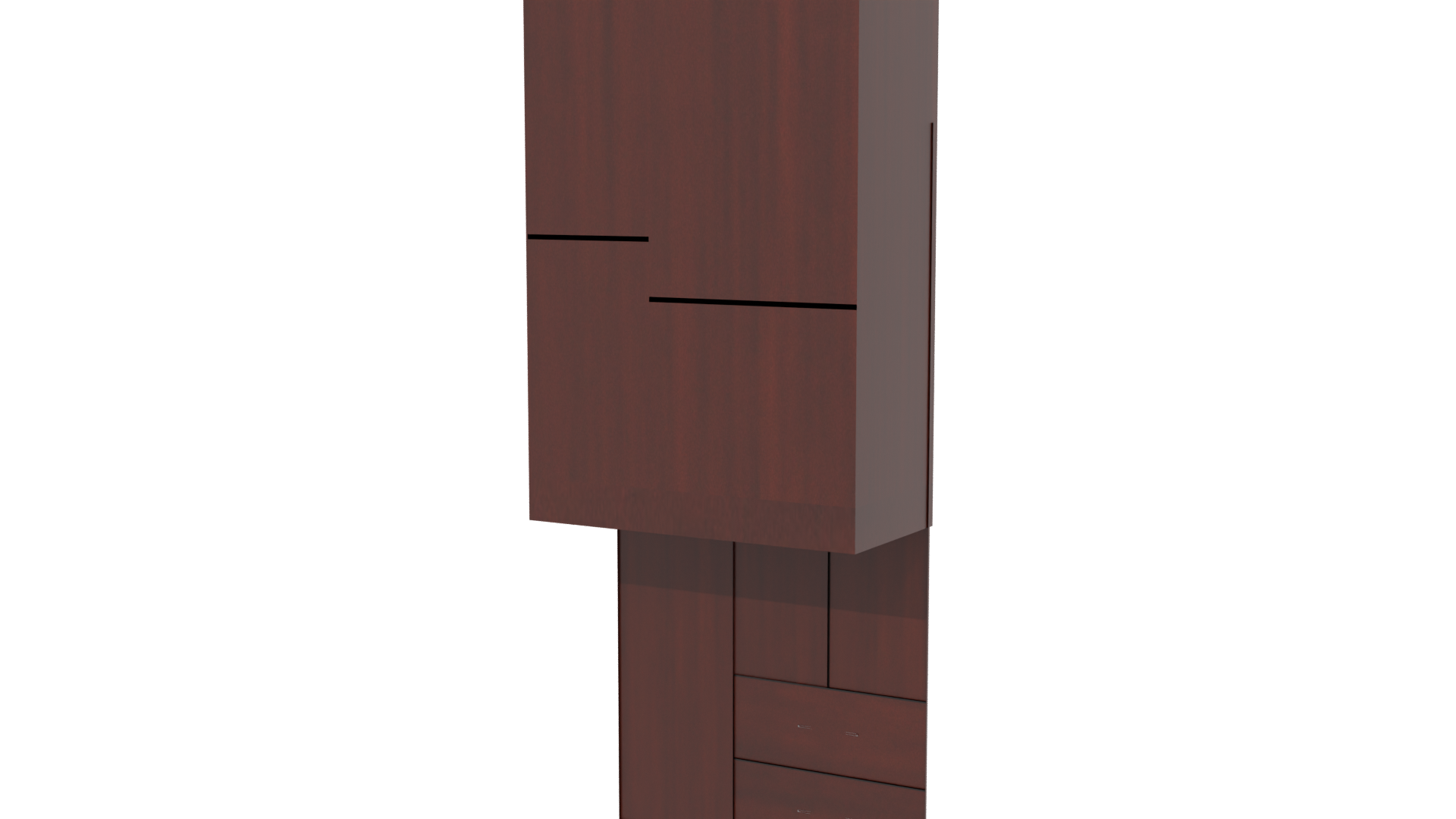 Elegant Wooden Wardrobe 3D Model - Professional 3D Model Render 6