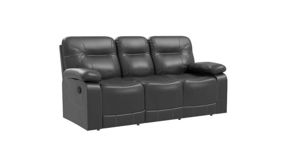 Stylish Black Leather Sofa 3D - Professional 3D Model Render 10