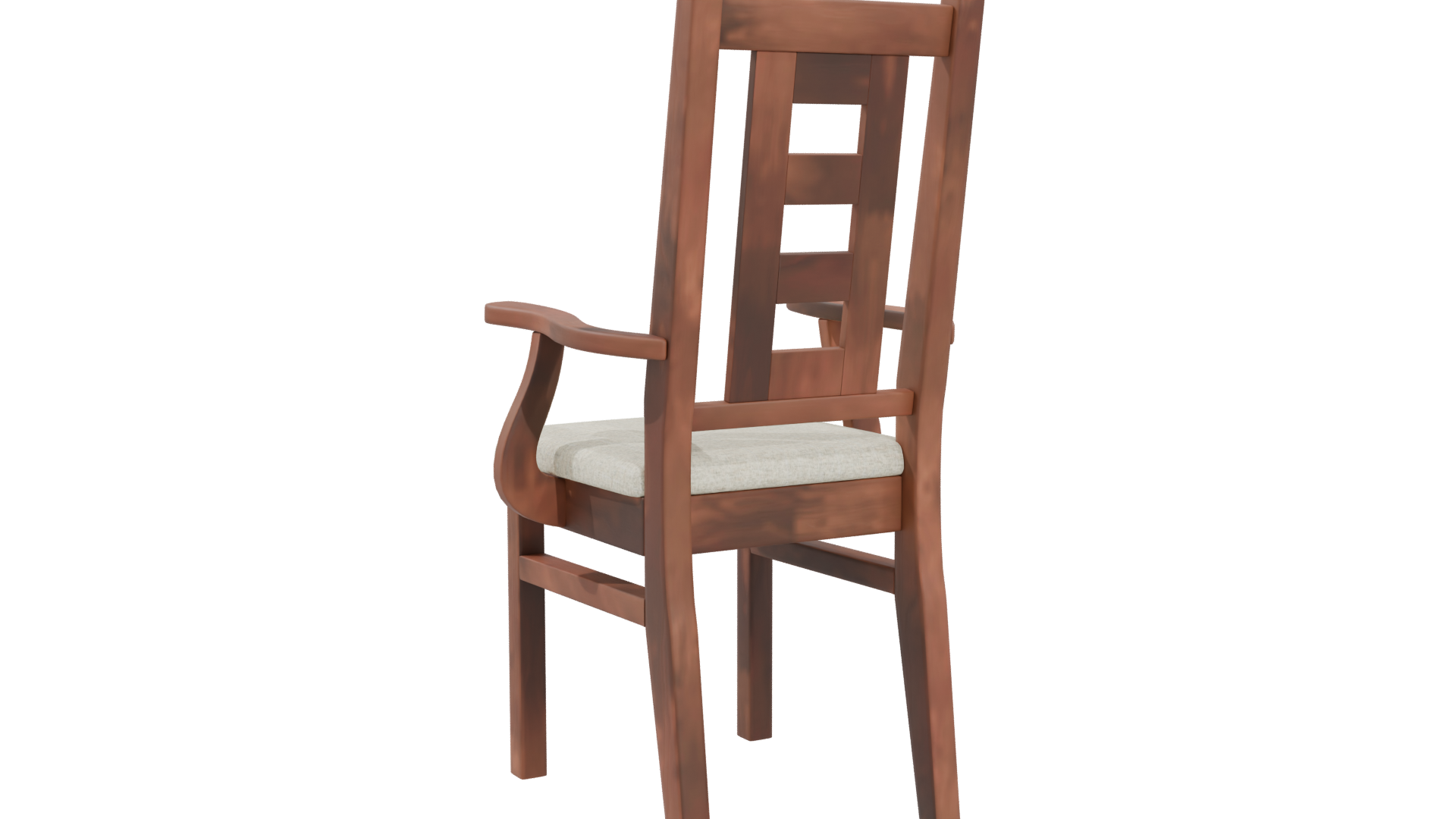 Elegant Wooden Armchair 3D Model - Professional 3D Model Render 4