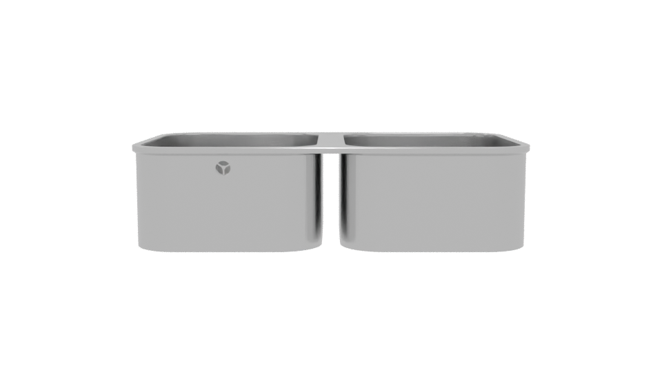 Dual Basin Stainless Steel Sink - Professional 3D Model Render 5