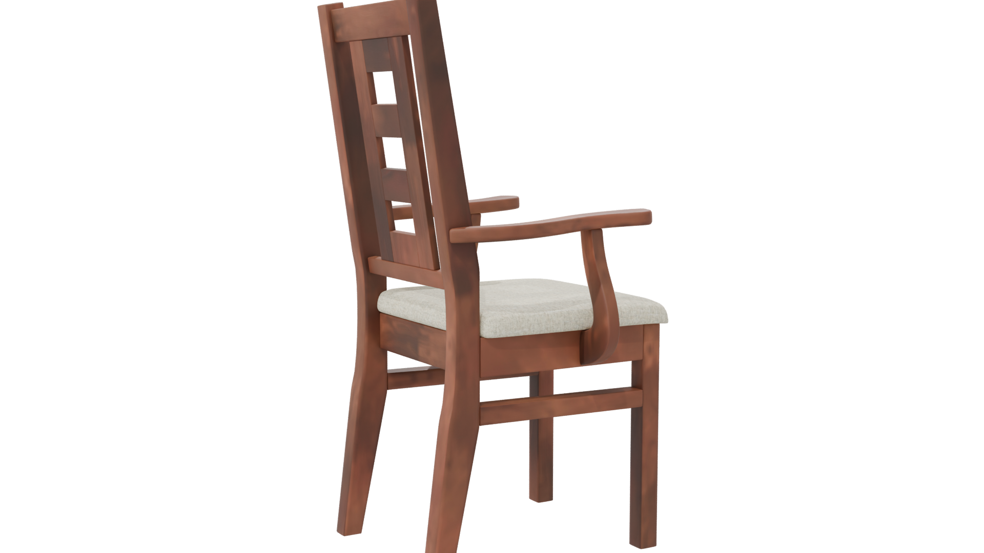 Elegant Wooden Armchair 3D Model - Professional 3D Model Render 7