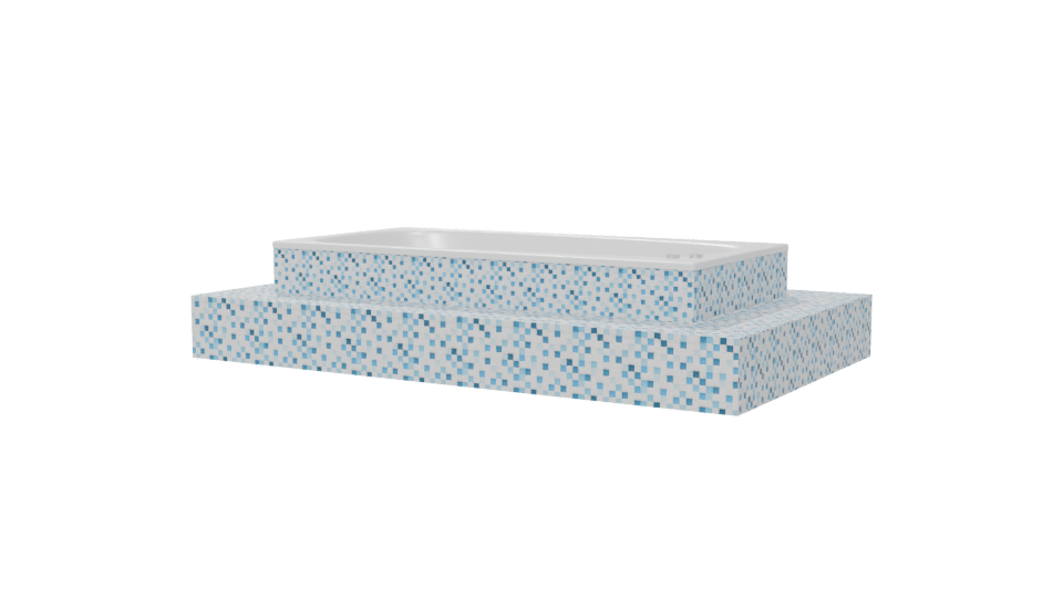 Stylish Mosaic Bathtub 3D Model - Professional 3D Model Render 6