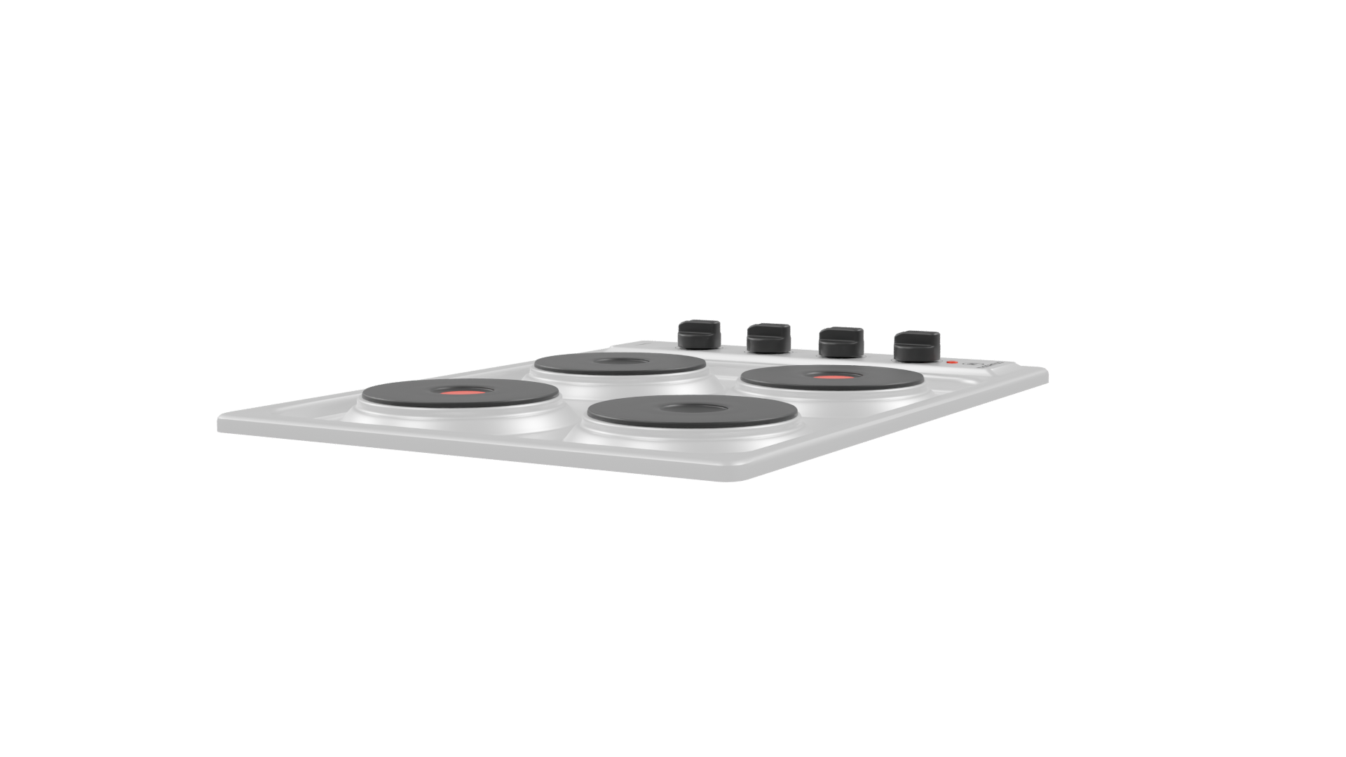 Classic Electric Stove Top Model - Professional 3D Model Render 9