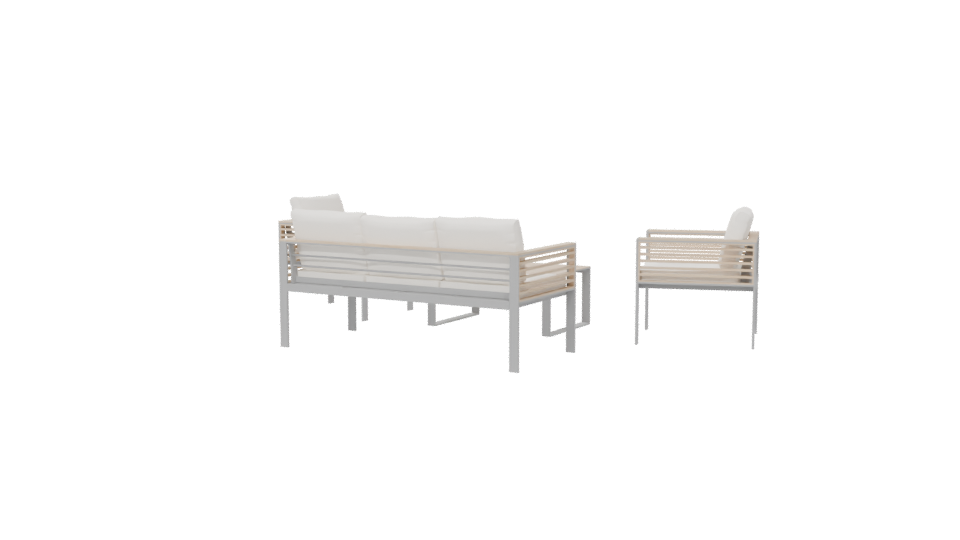 Elegant Outdoor Seating Set 3D - Professional 3D Model Render 6