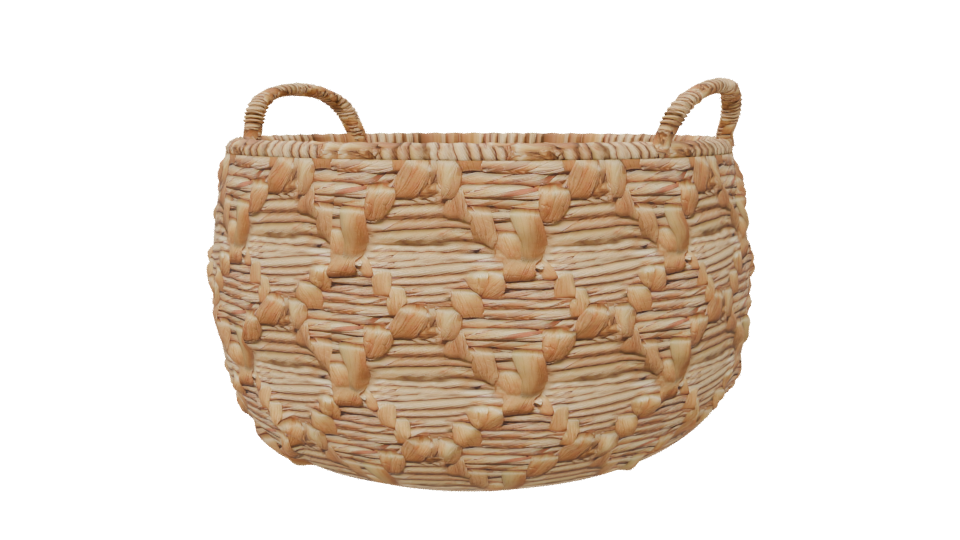 Stylized Woven Basket Model - Professional 3D Model Render 6