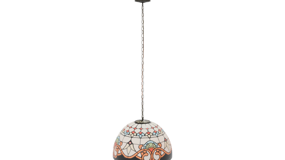 Vintage Tiffany Style Hanging Lamp - Professional 3D Model Render 7