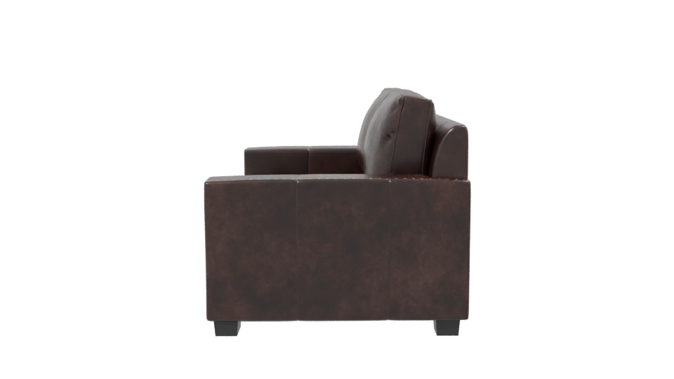 Elegant Brown Leather Sofa Model - Professional 3D Model Render 2