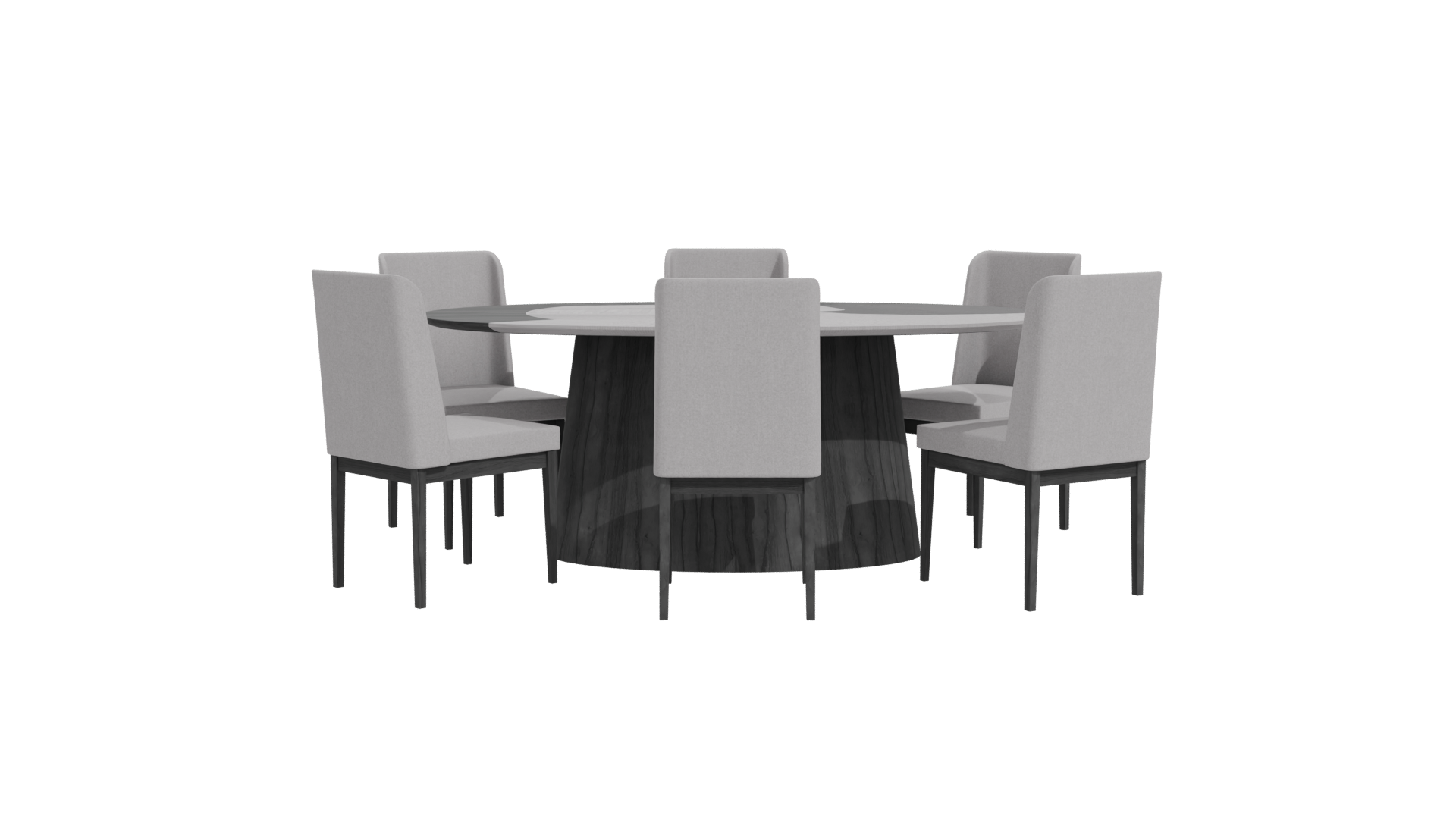 Stylish Round Dining Table Set - Professional 3D Model Render 11