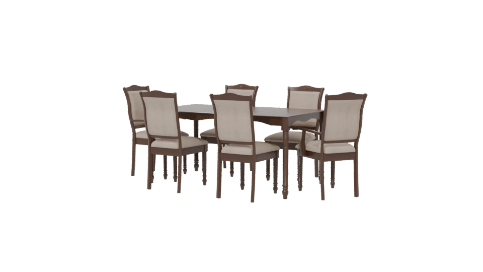 Lorca Dining Table Set 3D - Professional 3D Model Render 6