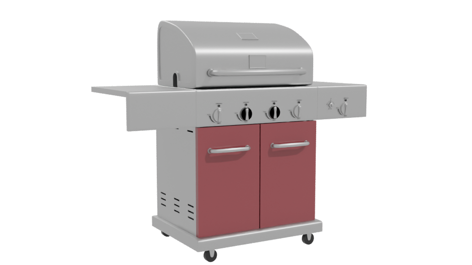 Stylish Gas Grill BBQ Model - Professional 3D Model Render 10