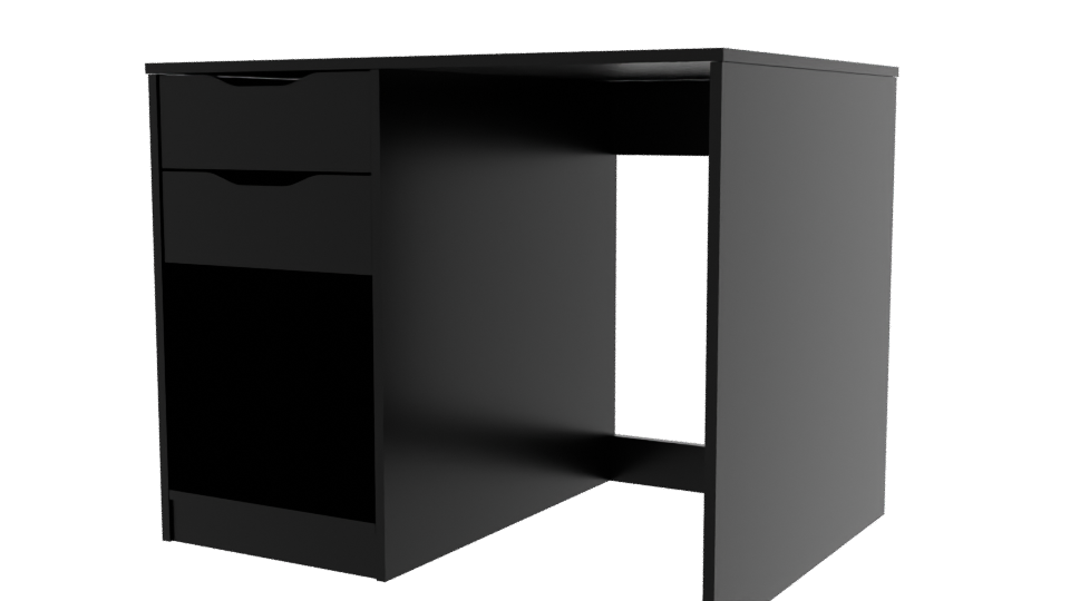 Minimalist Black Office Desk - Professional 3D Model Render 12