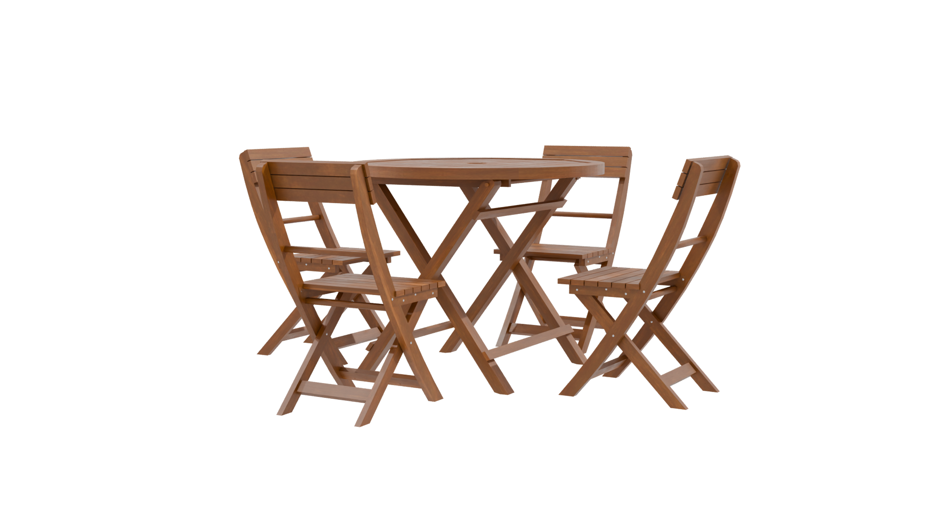 Stylish Wooden Dining Set 3D - Professional 3D Model Render 9