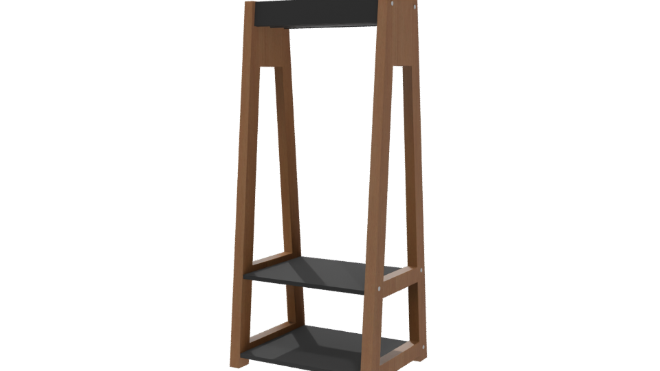 Minimalist Wooden Shelf Unit 3D - Professional 3D Model Render 6