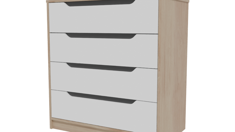 Modern 4-Drawer Dresser 3D - Professional 3D Model Render 12