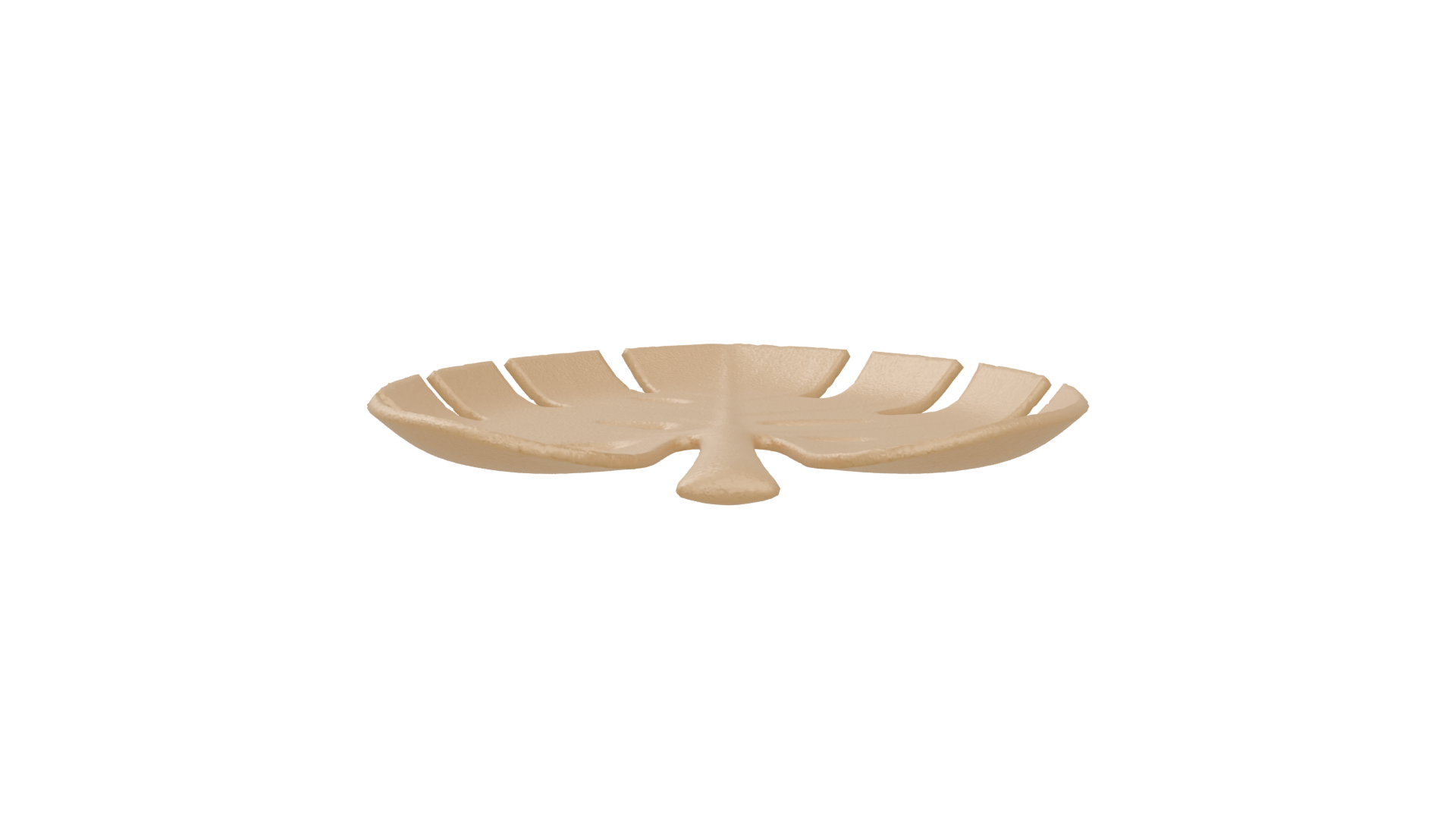 Stylized Leaf-Shaped Decorative Plate - Professional 3D Model Render 5