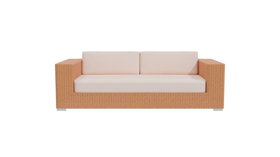 Stylish Outdoor Rattan Sofa 3D Model - Professional 3D Model Render 11
