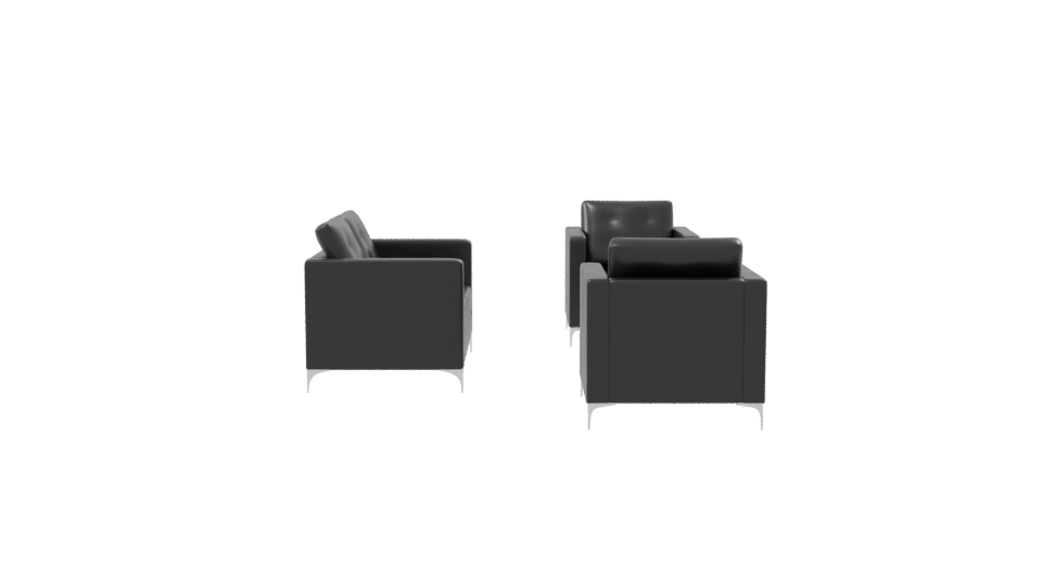 Contemporary Black Fabric Sofa Set 3D Model - Professional 3D Model Render 8