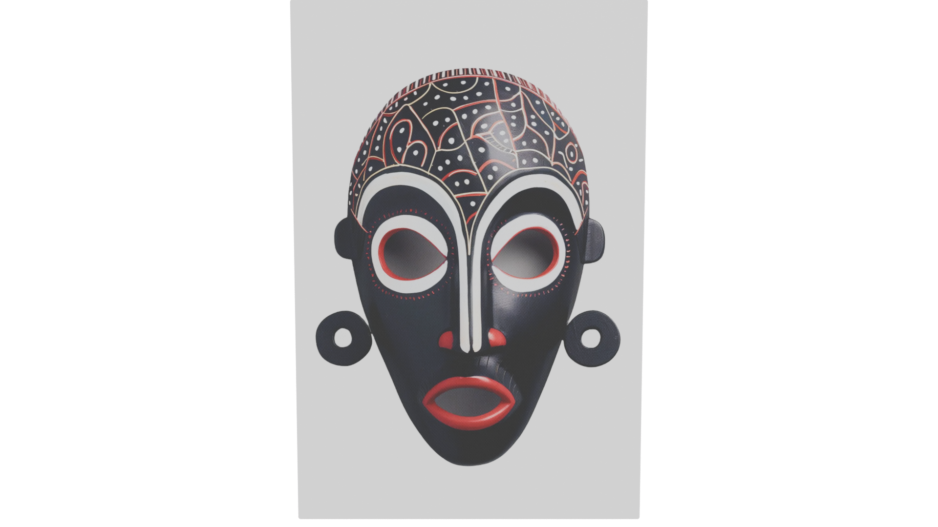 Stylized African Mask 3D Model - Professional 3D Model Render 11