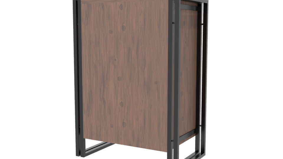 Rustic Wooden Storage Unit 3D - Professional 3D Model Render 6