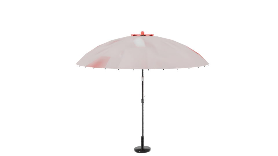 Vibrant Red Outdoor Patio Umbrella 3D Model - Professional 3D Model Render 6
