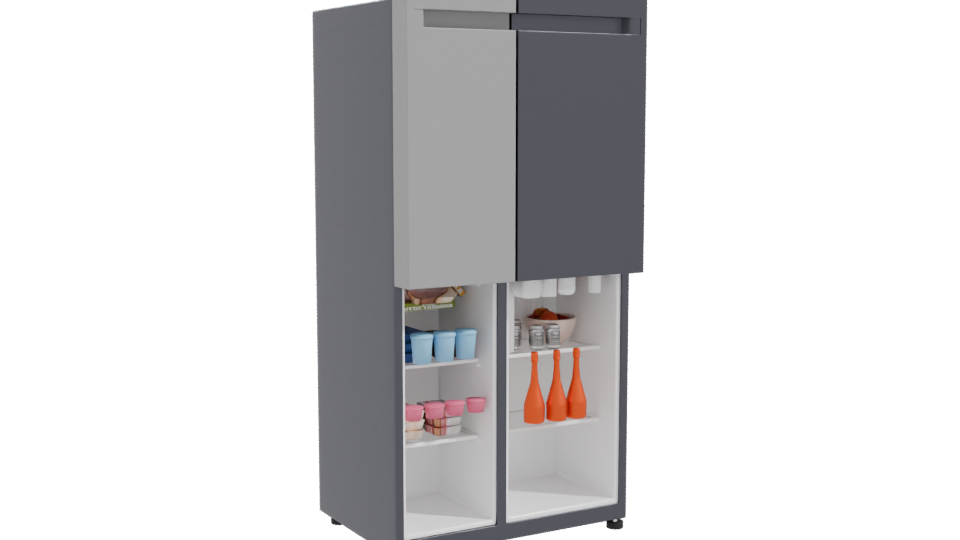 Sleek Black Refrigerator Model 3D - Professional 3D Model Render 10