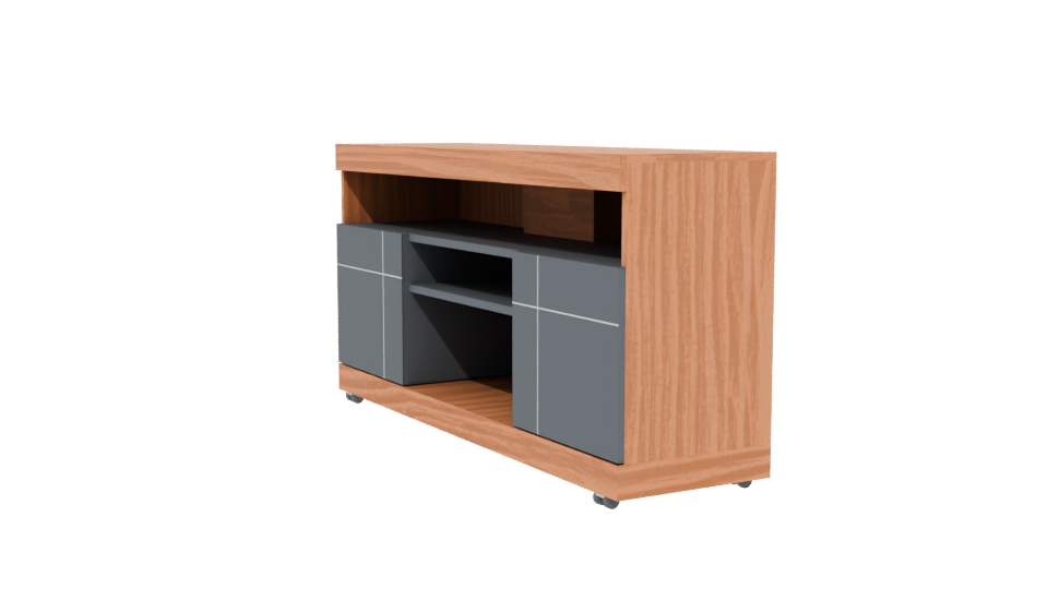 Stylish Wooden Media Console 3D - Professional 3D Model Render 13