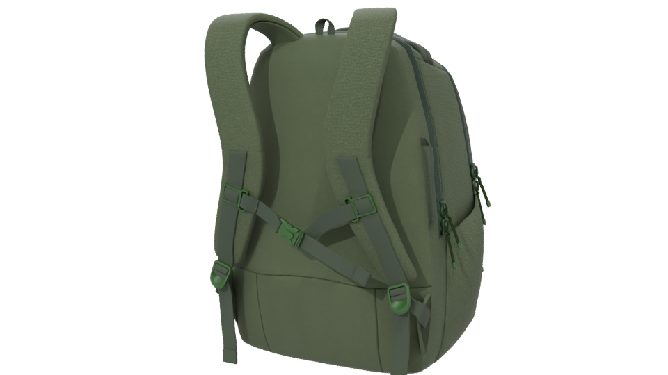 Stylish Green Backpack Model - Professional 3D Model Render 6