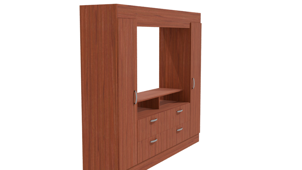 Stylish Wooden TV Stand Model - Professional 3D Model Render 9