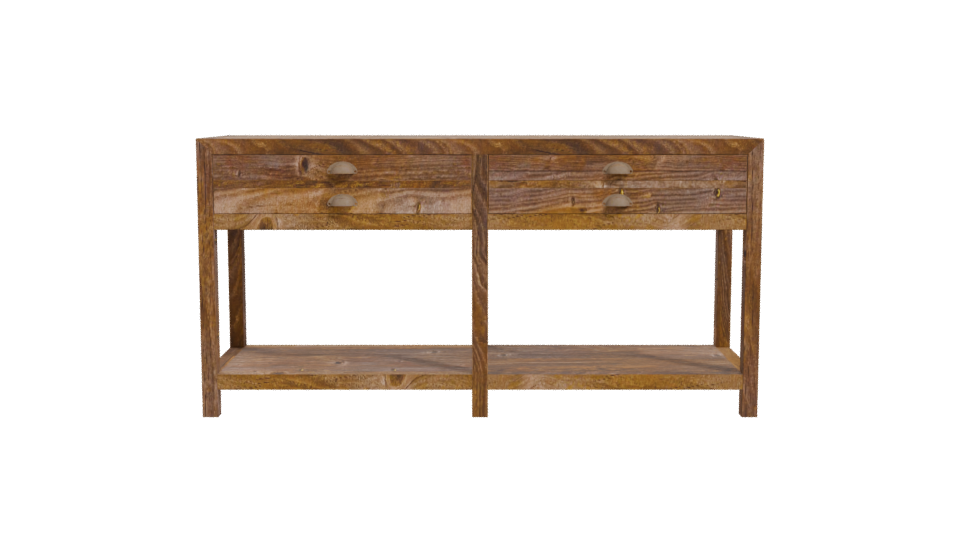 Rustic Wooden Console Table Model - Professional 3D Model Render 11