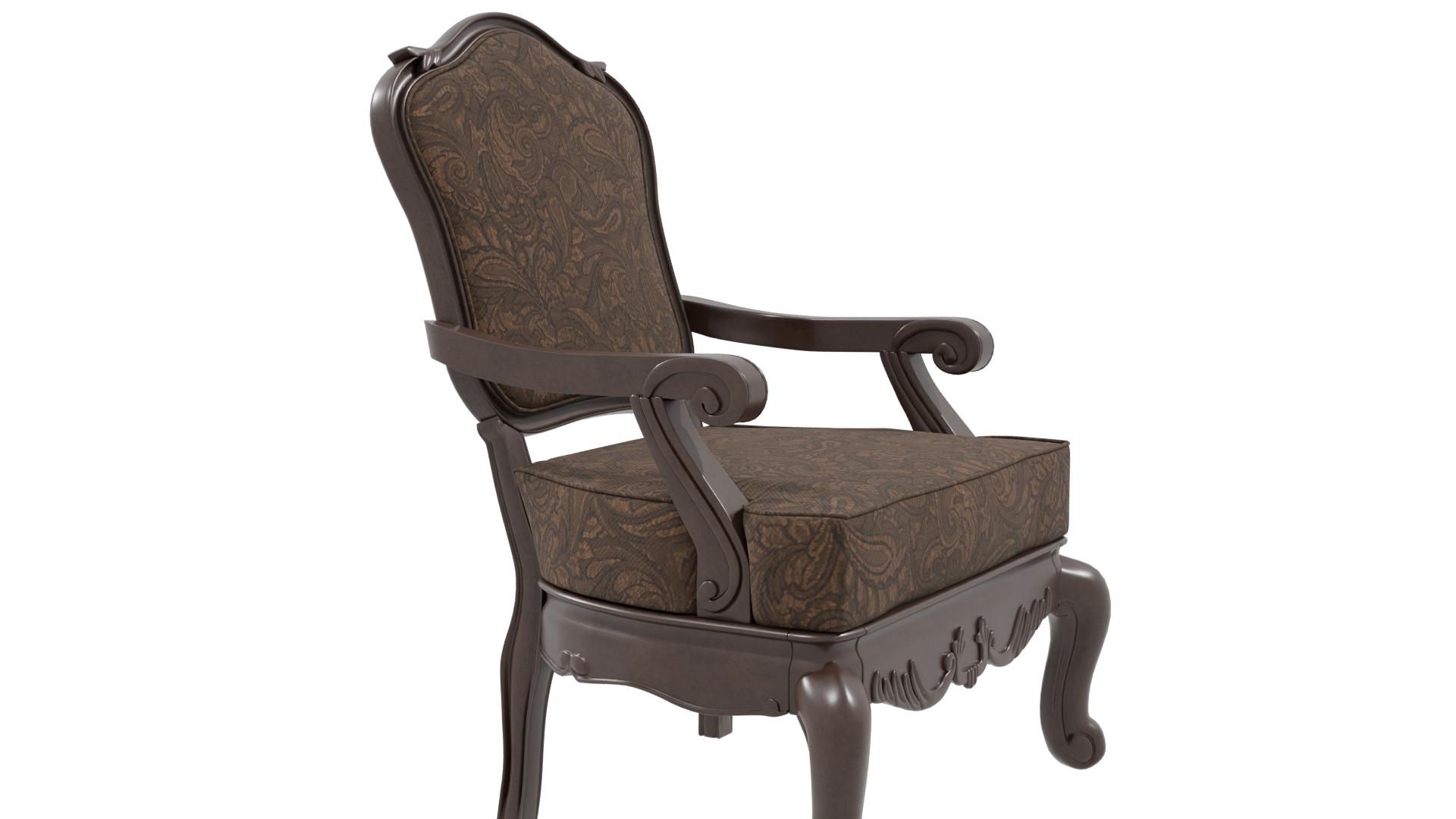 Vintage Elegant Upholstered Armchair 3D Model - Professional 3D Model Render 9