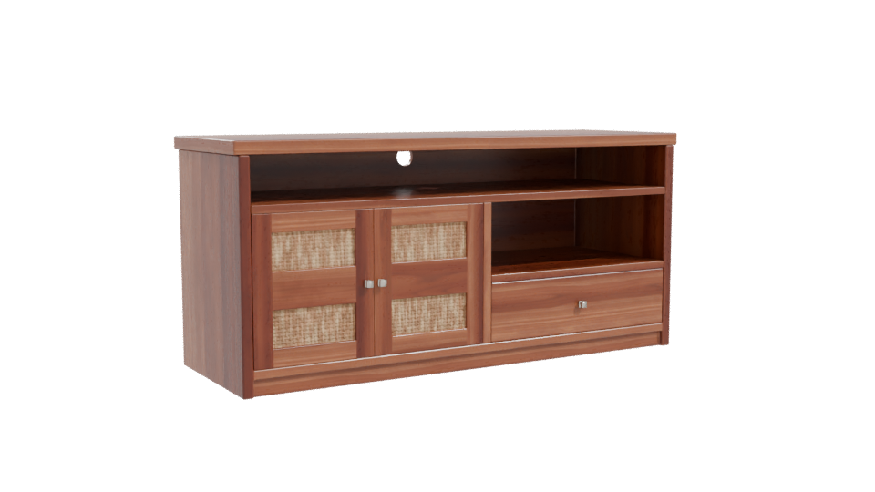 Elegant Wooden TV Stand with Storage Baskets 3D Model - Professional 3D Model Render 10