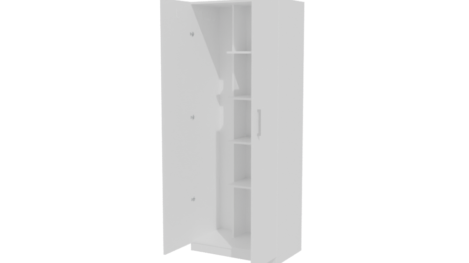 Minimalist White Storage Cabinet 3D - Professional 3D Model Render 12