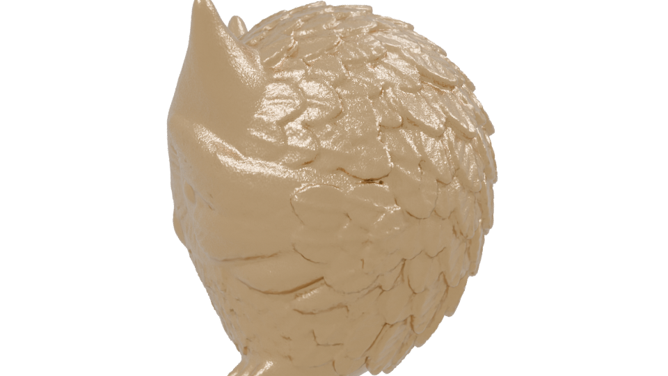 Stylized Owl Figurine 3D Model - Professional 3D Model Render 2