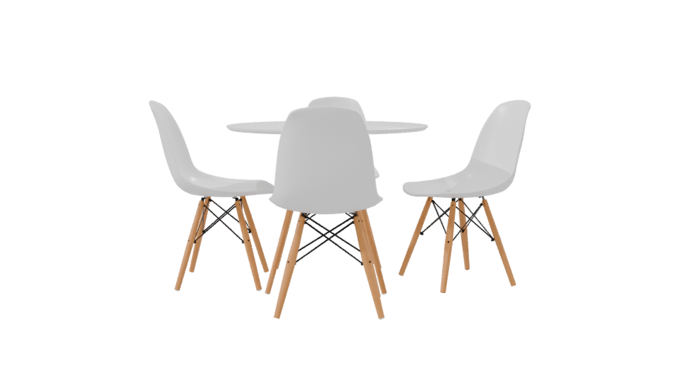 Stylish Modern Dining Table Set 3D Model - Professional 3D Model Render 8