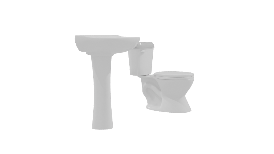 Elegant Bathroom Sink and Toilet - Professional 3D Model Render 9