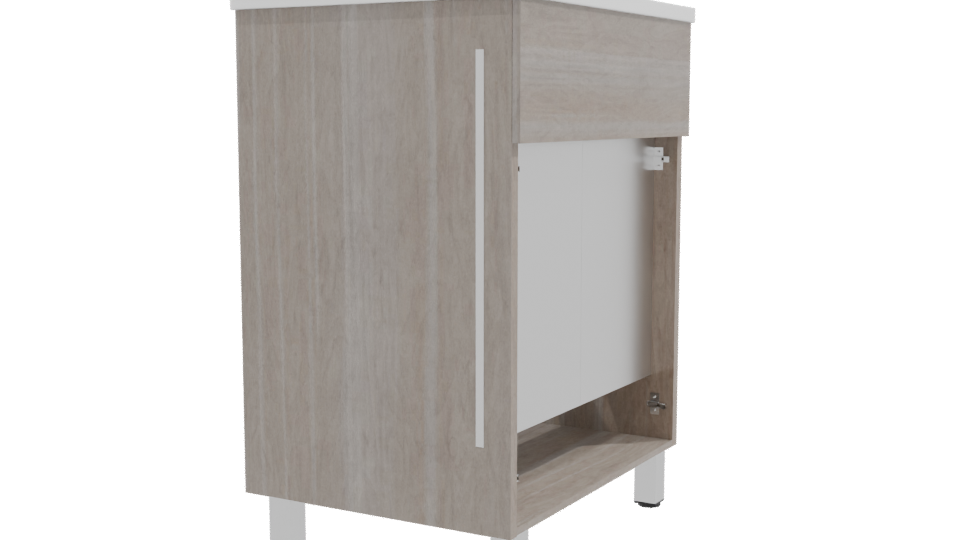 Contemporary Wooden Storage Cabinet 3D Model - Professional 3D Model Render 9