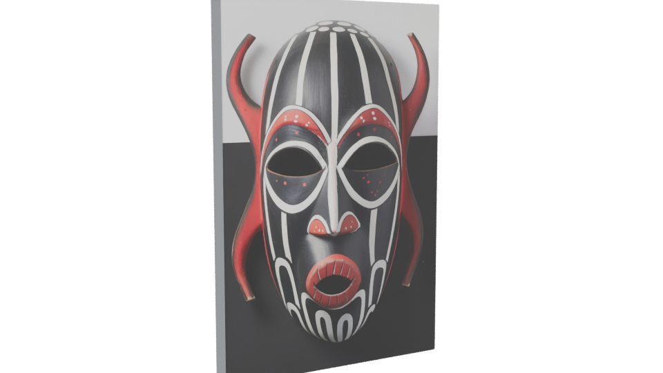 Stylized African Tribal Mask 3D - Professional 3D Model Render 10