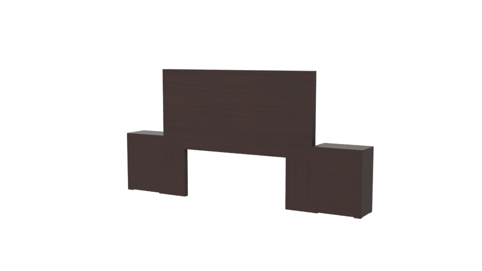 Stylish Wooden Bedroom Headboard with Nightstands 3D Model - Professional 3D Model Render 6