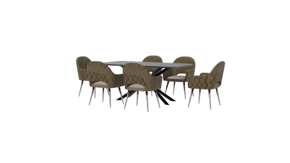 Elegant Modern Dining Set 3D - Professional 3D Model Render 6