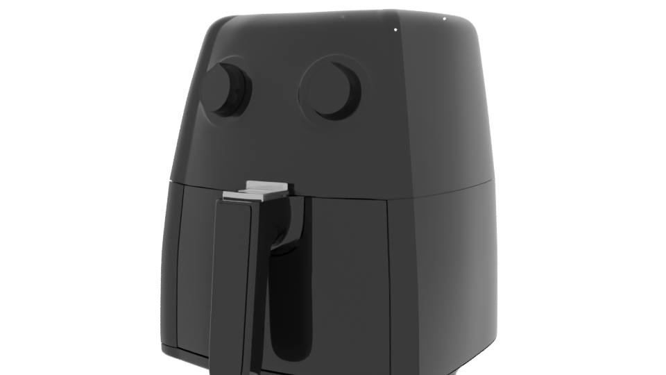 Stylish Black Air Fryer 3D Model for Kitchen Scenes - Professional 3D Model Render 12