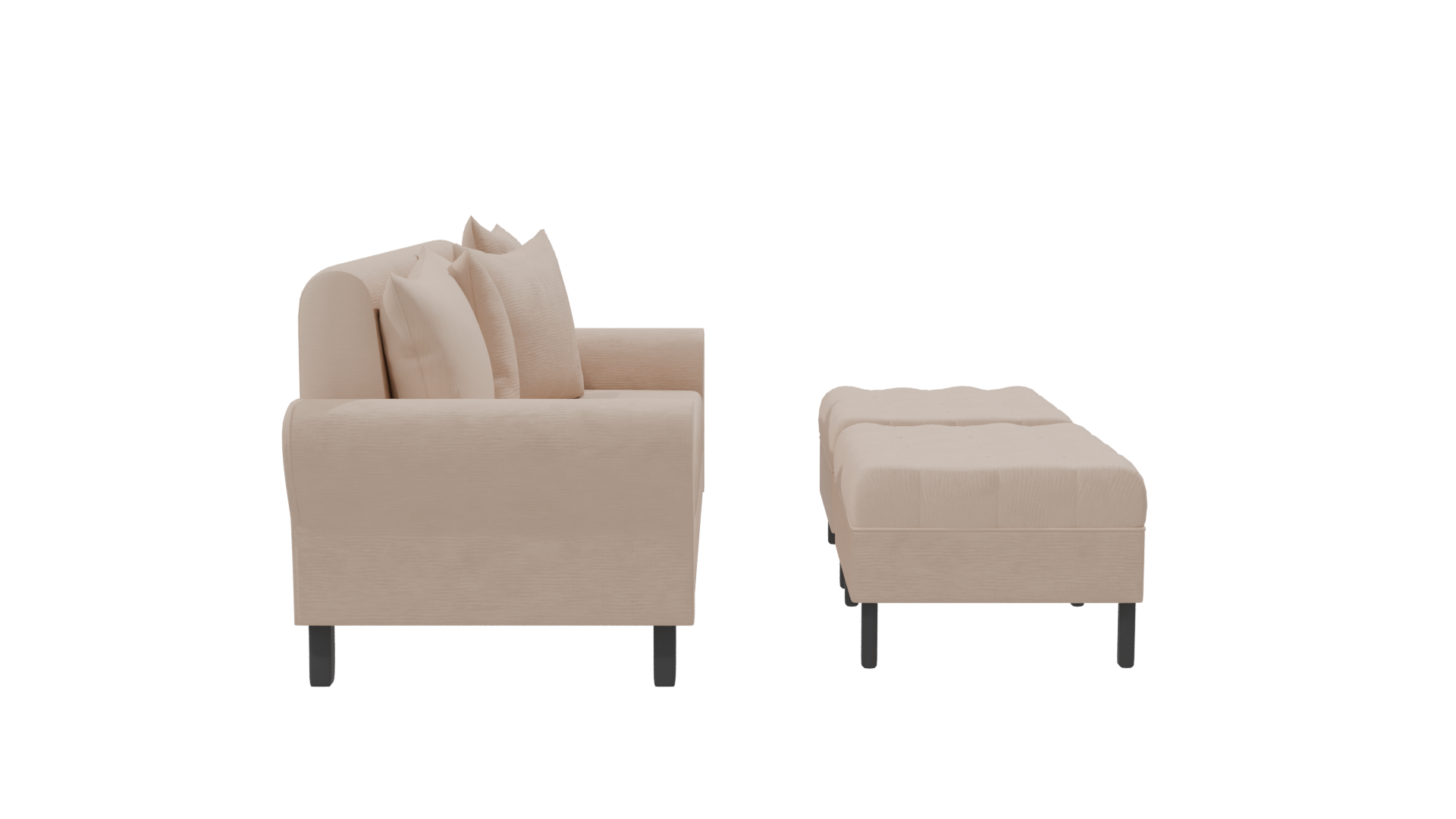 Elegant Modern Fabric Sofa with Cushions 3D Model - Professional 3D Model Render 8