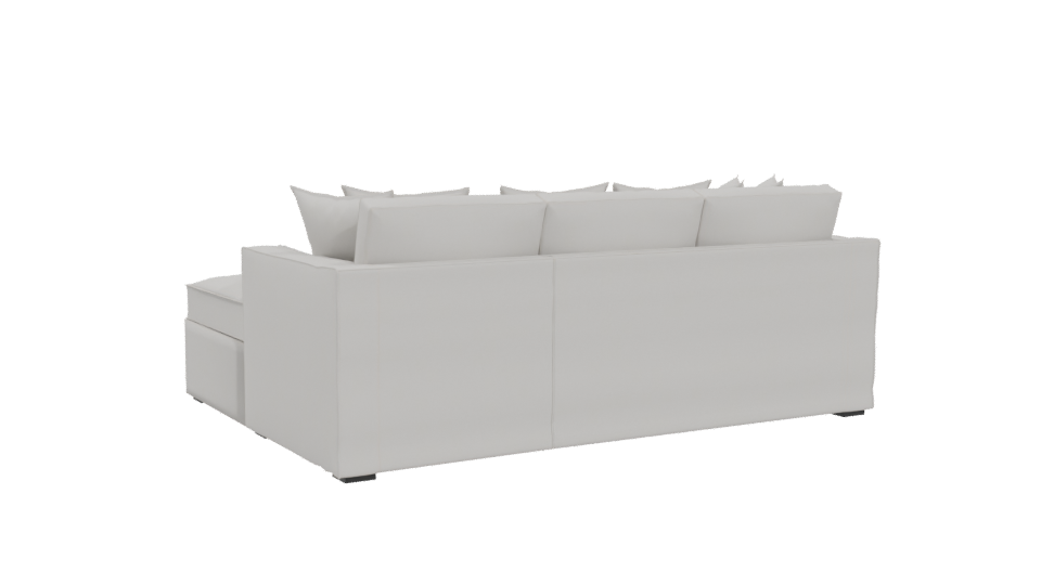 Cozy White Sectional Sofa 3D - Professional 3D Model Render 4